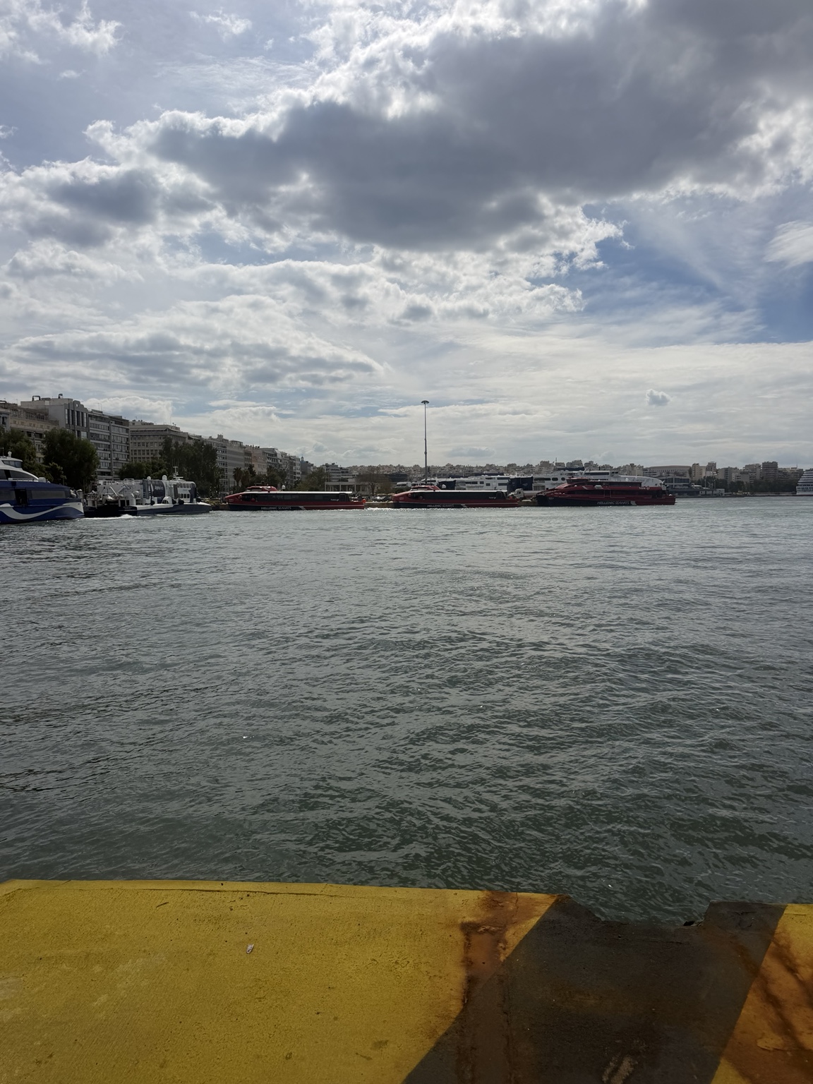 Hellenic Seaways ferries lined up at Gate E9