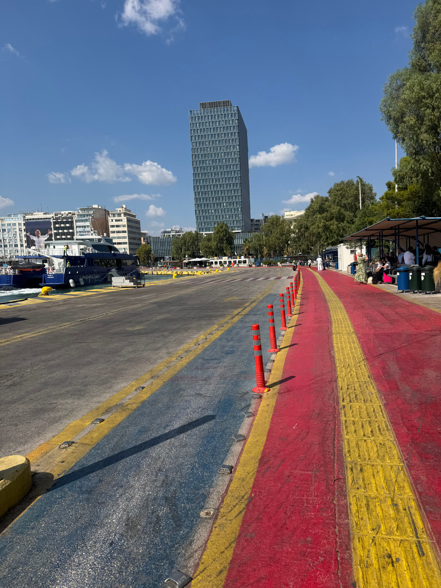 Port road leading to the Piraeus ferry gates