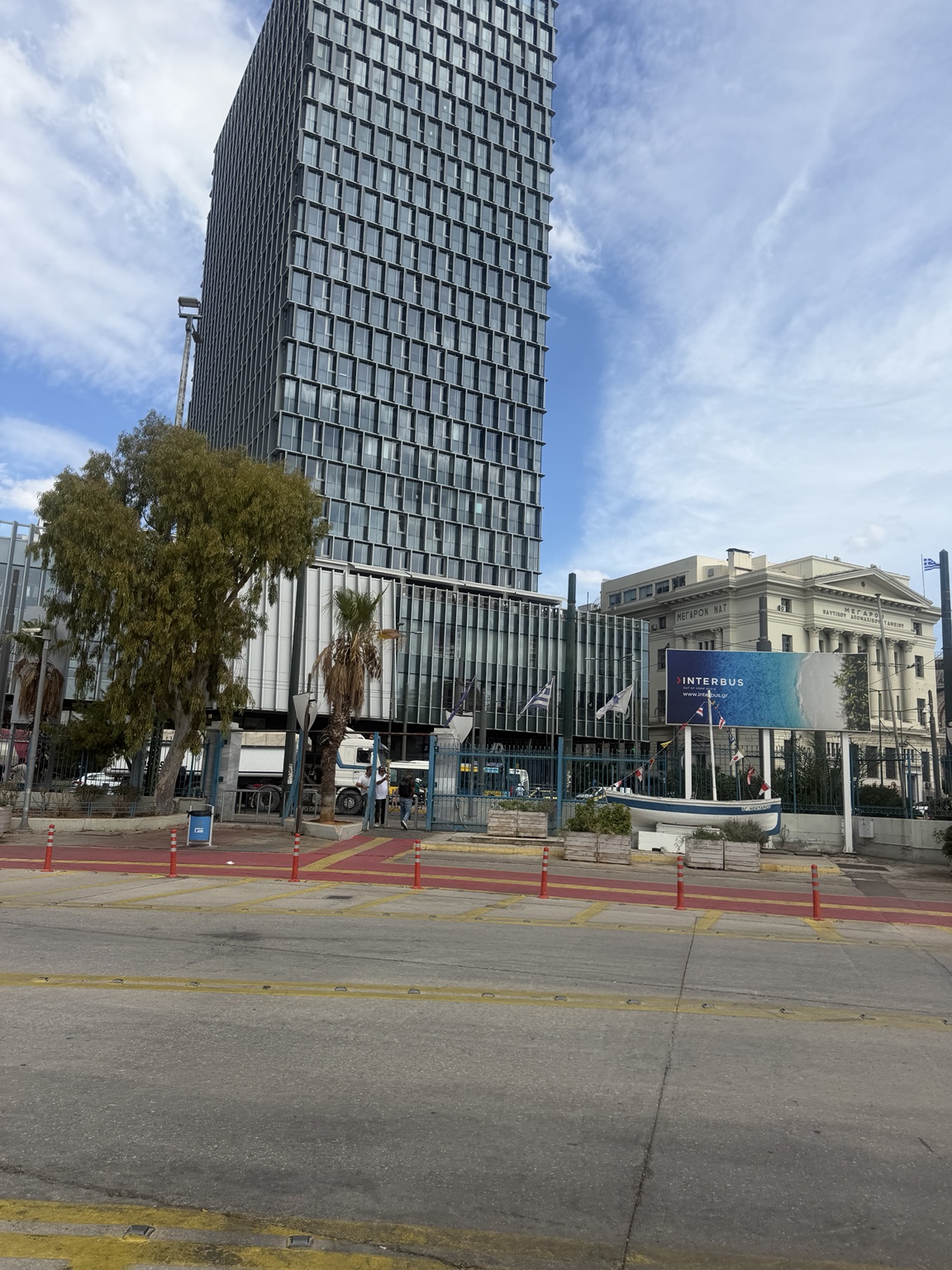 Piraeus Tower opposite ferry Gate E8